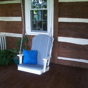 A & L Furniture Poly Adirondack Chair Swing Porch Swing Aruba Blue