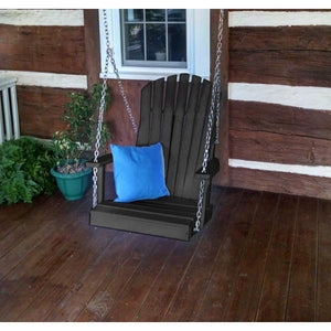 A & L Furniture Poly Adirondack Chair Swing Porch Swing Aruba Blue