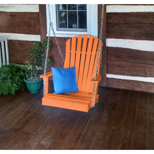 A & L Furniture Poly Adirondack Chair Swing Porch Swing Aruba Blue