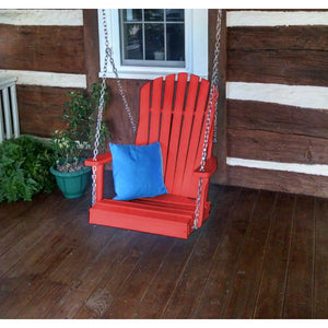 A & L Furniture Poly Adirondack Chair Swing Porch Swing Aruba Blue