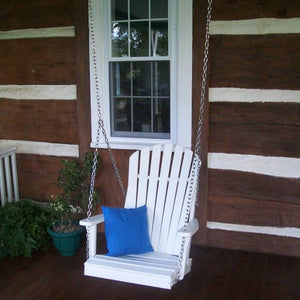A & L Furniture Poly Adirondack Chair Swing Porch Swing Aruba Blue