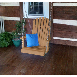 A & L Furniture Poly Adirondack Chair Swing Porch Swing Aruba Blue
