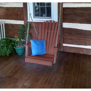 A & L Furniture Poly Adirondack Chair Swing Porch Swing Aruba Blue