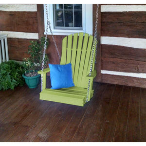 A & L Furniture Poly Adirondack Chair Swing Porch Swing Aruba Blue