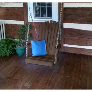 A & L Furniture Poly Adirondack Chair Swing Porch Swing Aruba Blue