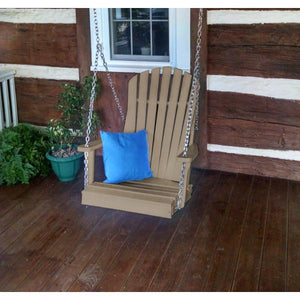 A & L Furniture Poly Adirondack Chair Swing Porch Swing Aruba Blue