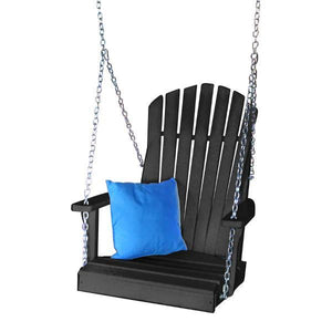 A & L Furniture Poly Adirondack Chair Swing Porch Swing Black