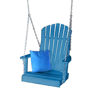A & L Furniture Poly Adirondack Chair Swing Porch Swing Blue