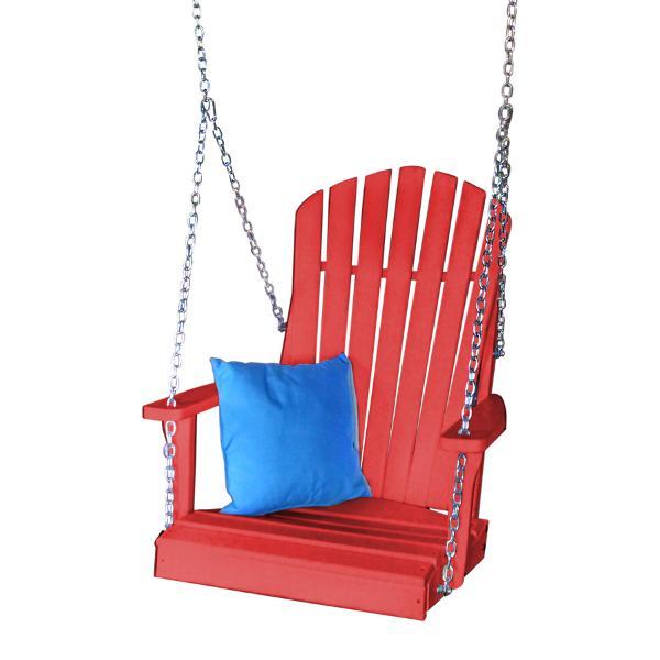 A &amp; L Furniture Poly Adirondack Chair Swing Porch Swing Bright Red