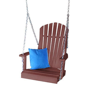 A & L Furniture Poly Adirondack Chair Swing Porch Swing Cherrywood