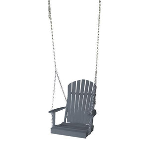 A & L Furniture Poly Adirondack Chair Swing Porch Swing Dark Gray