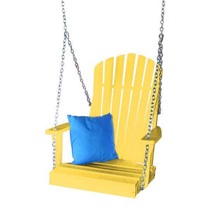 A & L Furniture Poly Adirondack Chair Swing Porch Swing Lemon Yellow