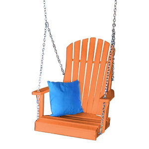 A & L Furniture Poly Adirondack Chair Swing Porch Swing Orange