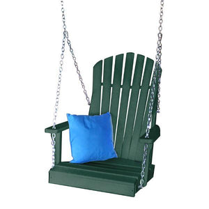 A & L Furniture Poly Adirondack Chair Swing Porch Swing Turf Green