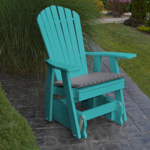 A & L Furniture Poly Adirondack Gliding Chair Glider Aruba Blue