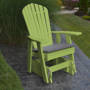 A & L Furniture Poly Adirondack Gliding Chair Glider Aruba Blue