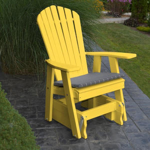 A & L Furniture Poly Adirondack Gliding Chair Glider Aruba Blue