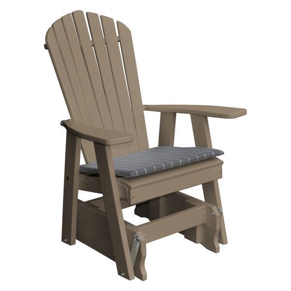 A &amp; L Furniture Poly Adirondack Gliding Chair Glider Weathered Wood