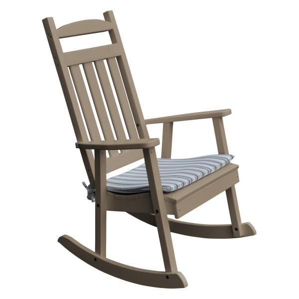 A &amp; L Furniture Poly Classic Porch Rocker Rocker Chair Weathered-Wood
