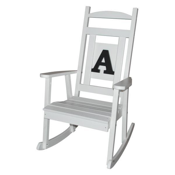 A &amp; L Furniture Poly Classic Rocker with Monogram Rocker Chair A / Black