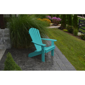 A & L Furniture Poly Fanback Adirondack Chair Outdoor Chairs Aruba Blue
