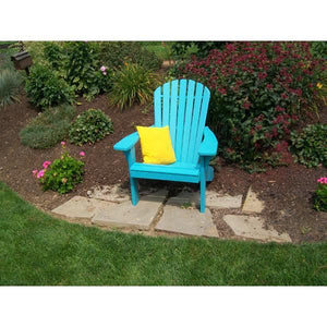 A & L Furniture Poly Fanback Adirondack Chair Outdoor Chairs Aruba Blue