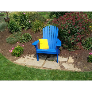 A & L Furniture Poly Fanback Adirondack Chair Outdoor Chairs Aruba Blue