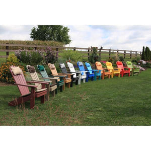 A & L Furniture Poly Fanback Adirondack Chair Outdoor Chairs Aruba Blue