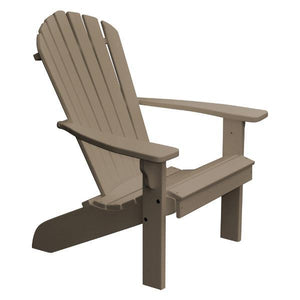 A & L Furniture Poly Fanback Adirondack Chair Outdoor Chairs Weathered Wood