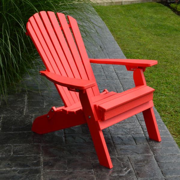 A &amp; L Furniture Poly Folding/Reclining Adirondack Chair Outdoor Chairs Aruba Blue