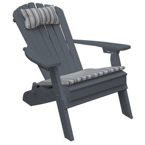 A & L Furniture Poly Folding/Reclining Adirondack Chair Outdoor Chairs Dark Gray