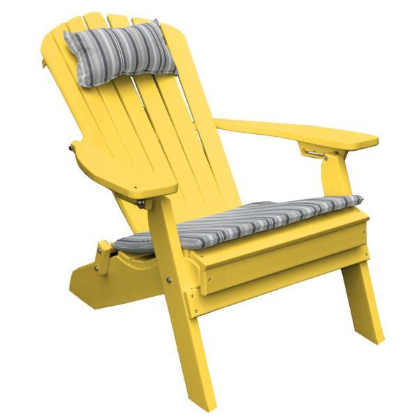 A &amp; L Furniture Poly Folding/Reclining Adirondack Chair Outdoor Chairs Lemon Yellow