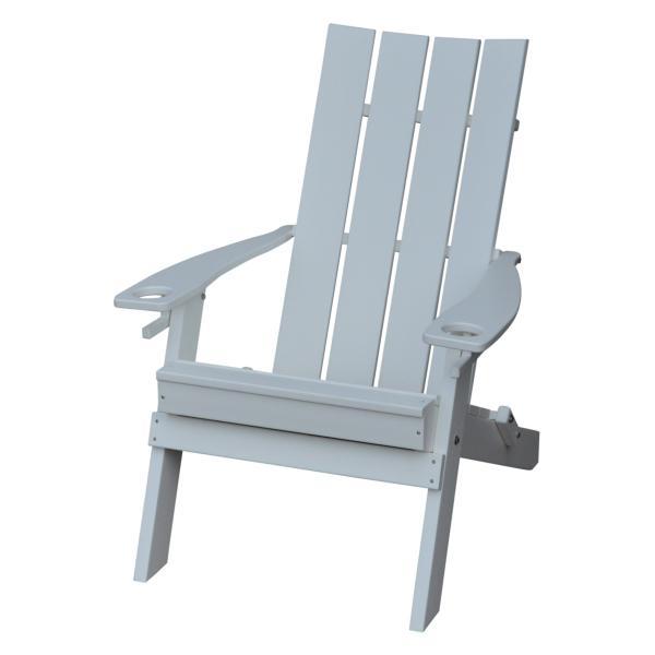 A &amp; L Furniture Poly Hampton Folding Adirondack Chair w/2 Cupholders Adirondack Aruba Blue