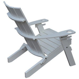 A & L Furniture Poly Hampton Folding Adirondack Chair w/2 Cupholders Adirondack Aruba Blue