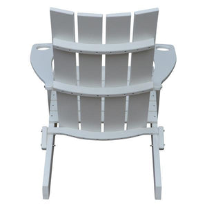 A & L Furniture Poly Hampton Folding Adirondack Chair w/2 Cupholders Adirondack Aruba Blue