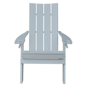A & L Furniture Poly Hampton Folding Adirondack Chair w/2 Cupholders Adirondack Aruba Blue