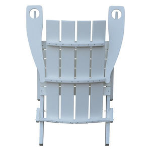 A & L Furniture Poly Hampton Folding Adirondack Chair w/2 Cupholders Adirondack Aruba Blue