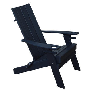 A & L Furniture Poly Hampton Folding Adirondack Chair w/2 Cupholders Adirondack Aruba Blue