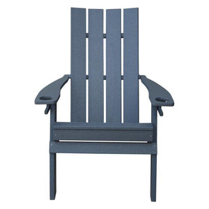 A & L Furniture Poly Hampton Folding Adirondack Chair w/2 Cupholders Adirondack Dark Gray