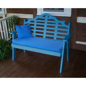 A & L Furniture Poly Marlboro Garden Bench Garden Benches 4ft / Aruba Blue