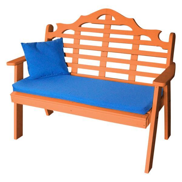 A &amp; L Furniture Poly Marlboro Garden Bench Garden Benches 4ft / Aruba Blue
