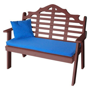 A & L Furniture Poly Marlboro Garden Bench Garden Benches 4ft / Aruba Blue