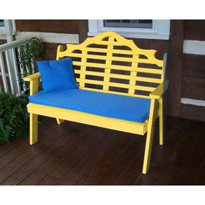 A & L Furniture Poly Marlboro Garden Bench Garden Benches 4ft / Aruba Blue