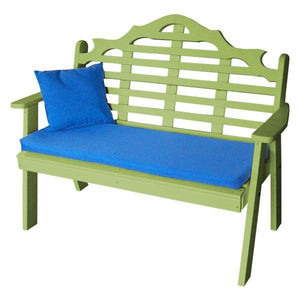 A & L Furniture Poly Marlboro Garden Bench Garden Benches 4ft / Aruba Blue