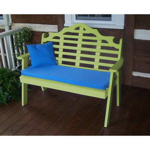 A & L Furniture Poly Marlboro Garden Bench Garden Benches 4ft / Aruba Blue