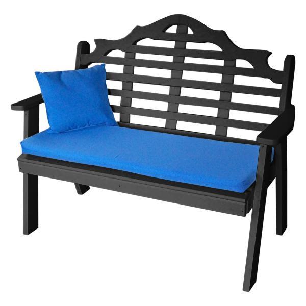 A &amp; L Furniture Poly Marlboro Garden Bench Garden Benches 4ft / Aruba Blue