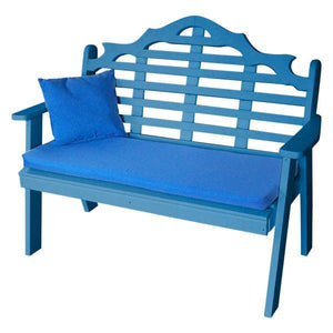 A & L Furniture Poly Marlboro Garden Bench Garden Benches 4ft / Blue