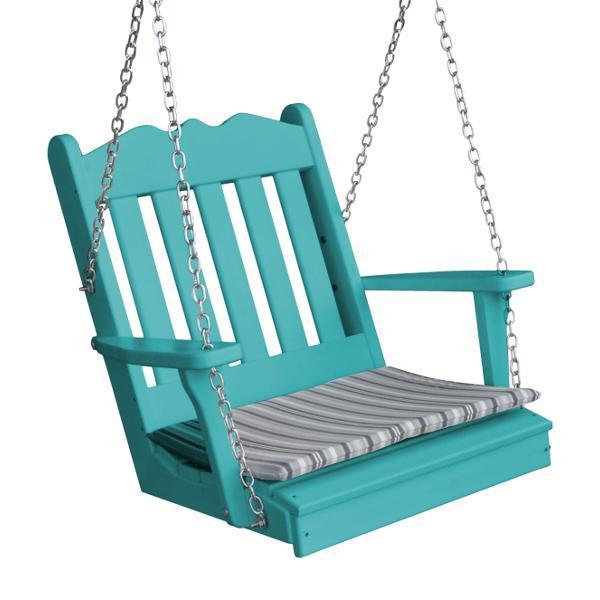 A &amp; L Furniture Poly Royal English Chair Swing Porch Swing Aruba Blue