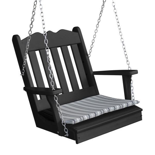 A &amp; L Furniture Poly Royal English Chair Swing Porch Swing Black