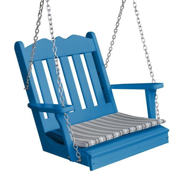 A &amp; L Furniture Poly Royal English Chair Swing Porch Swing Blue